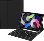 iPad Keyboard Case, Emptyroom Wireless Bluetooth Keyboard with 10.2/10.5 Inch iPad Cover, for iPad 9th/8th/7th Generation, Air 3, and Pro 10.5, iPad Case with Keyboard & Built-in Apple Pencil Holder