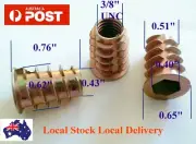 Qty 10 3/8" UNC Wood Threaded Flange Nutsert Nuts Zinc Steel Alloy Insert Nut