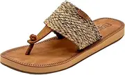 [Flojos] Gracia Women's Sandal, Hooded Thong Strap W/Woven Overlay