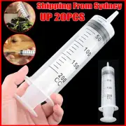 UP 20PCS 200ML Reusable Big Plastic Hydroponics Nutrient Healthy Feeding Syringe