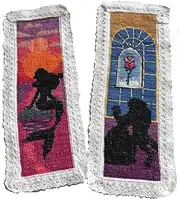 12 Pieces Princess DIY Cotton Cross Stitch Bookmark,Cotton Edged Book Mark Classical Fairy Princess Counted Cross Stitch kit