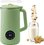 Plant Milk Maker, Soy Milk Maker, 1L Soup Maker with Led Display, Cleaning Brush, Measuring Cup, Self-Cleaning, Nut Milk Maker Machine for Homemade Soy Almond, Milkshake, Porridges Green