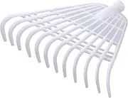 uxcell Garden Rake Replacement Head 12 Tines Plastic Rake Head for Garden Preparation Leaf Debris Cleanup Soil Aeration Educational Tool, White