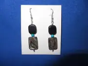 NEW Navajo Hand Crafted Sterling Silver Abalone Shell Turquoise Earrings