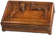 Box EQUESTRIAN Lodge Horse Hinged Lid Chestnut Resin Hand-Cast Hand-Painted