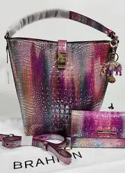 Brahmin Caroline Satchel Magical Mini Melbourne Leather & Cordelia Wallet