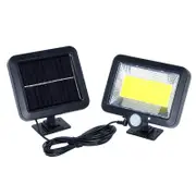 Outdoor 100 COB Solar Powered Sensor Lights Split Motion Sensor Wall Lamp with Ajustable Solar Panel for Garden Yard
