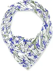 [miaozhen] Silk square funky head wraps for men for evening 35.4 Inches France Iris Sibirica Beauty Flowers bufandas para mujer para frio, France Iris Sibirica Beauty Flowers