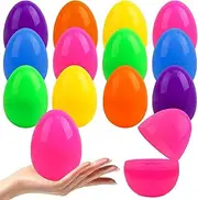 Fyvadio Fillable Eggs, 24PCS Empty Plastic Egg, Colourful Refillable Plastic Surprise Eggs, Holiday Candy & Surprises Gift Box - Easter Egg Hunts Hanging Decor (6 Colors)