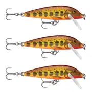 3x Rapala 7cm Countdown Sinking Hardbody Balsa Fishing Lures - Hot Mustard