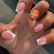 24 Pcs Leopard Print French Press on Nails with 3D Flower Designs Style 25