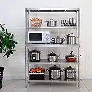 Kitchen Island,5-Shelf Adjustable Microwave Oven Stand Kitchen Utility Storage Shelf Household Storage Shelf for Living Room,70cm