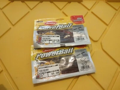 2 Packs Of 15 Berkley Powerbait 5" Cherryseed Straight Money Worm