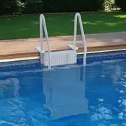 4-Step Grey Robust Pool Ladder of 2 Handrails for 1219.2-1371.6 mm Pools