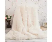 Cuddly Blanket Long hair Fur Look Sofa Blanket Microfiber Faux Fur TV Blanket Daily Air Conditioning Blanket (160*200cm)