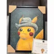 Van Gogh Museum Pikachu Giclee Canvas Art M 65x50cm Official Collab from JAPAN!!