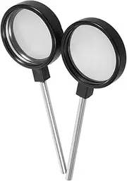 2pcs Portable Dual Sided Magnifying Glass for Reading Jewelry Inspection Hobby Observation Compact Optics Tool with Convex Concave Lenses Design