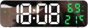 Tuperoymse Digital Wall Clock Temperature and Humidity Display Night Mode Table Alarm Clock 12/24H Electronic LED Clock