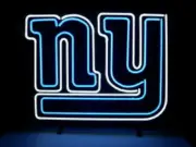New York Giants Blue Logo 17"x14" Neon Light Sign Lamp Man Cave Decor Real Glass