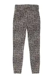 SPANX L118621 Womens Taupe Snakeskin Cropped Knit Tummy Control Leggings Size S