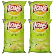 Lay's Potato Chips LIMON Flavor, Crispy, Zing of Lime 7.75 oz, 4 Bags