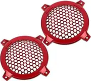 MUCKLILY 2pcs Loudspeaker Net Cover 4'' - Grill Cover Audio DIY Waffle Speaker Grills Decorative - Horn Protective Case Guard Accessories