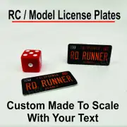 RC, radio control, LICENSE PLATE SET, Black and ORANGE, made to scale, ANY TEXT