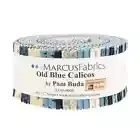Feline Drive Fabric OLD BLUE CALICOS 2.5" Strips Jelly Roll Marcus Fabrics