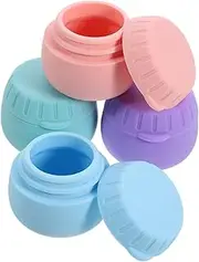 LALADEFIEE Travel Jars Set 4pcs Small Jar Lids Silicone Travel Containers for Cosmetics