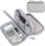 Electronic Organizer Bag Pouch Waterproof Double Layers Storage for Cable Cord Charger Phone Earphone Large Size Grey