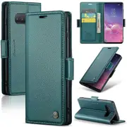 CASEME 023 Series For Samsung Galaxy S10 PU Leather RFID Blocking Case Wallet Stand Phone Cover
