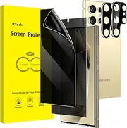 [JETech] Privacy Screen Protector for Samsung Galaxy S24 Ultra 5G 6.8-Inch with Camera Lens Protector, Anti-Spy Flexible TPU Film, Fingerprint Unlock Compatible, 2-Pack Each