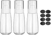 sourcing map 3Pcs Small Spray Bottles, 100ml/3.4 oz Travel Size Spray Bottle Fine Mist Empty Refillable Travel Containers with Labels for Perfume Cosmetic Essential Oil (Clear)