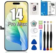 EFAITHFIX for iPhone 14 Pro Max Screen Replacement 6.7 Inch LCD 3D Touch Display Full HD Digitizer Frame Assembly (A2651,A2893,A2894,A2895,A2896) with Repair Tools Screen Protector Waterproof Adhesive