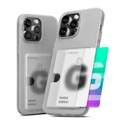 iPhone 16 Pro Slim & Tough Case Cover with Card Holder: Screen & Camera Guard, Drop Protection, Strong Build - Transparent