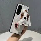 3D Luxury Dog Leather Case Wristband Holder For Samsung Galaxy Z Fold 6/5/4/3/2