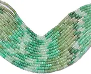 [Jaipur Gems Mart] Natural Chrysoprase Gemstone 3mm-4mm Faceted Rondelle Beads | 13" Strand | Multi Green Chrysoprase Hand Cut Semi Precious Gemstone Beads for Jewelry