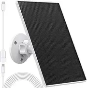 Solar Panel for eufy Camera,6W Solar Panel for Eufy E,2C/2C Pro,2/2Pro,E20/E40,Solo,SoloCam Spotlight,IP65 Waterproof USB-C Solar Panel Charger for Eufy with Micro USB Connector & Rubber Plug(Black)