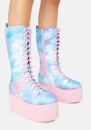 [Y.R.U.] Pastel Qloud Kaos Hi Platform Boots