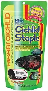 Premium Cichlid Staple Large Pellet Fish Food Growth Formula for Tropical Fish