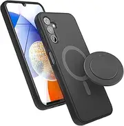 [ENCASED] Magnetic Samsung Galaxy A14 5G Case with Phone Grip Kickstand - Compatible with MagSafe Accessories (Black) (A14 5G)