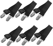 TINEASUR Elastic Strap Buckle 6pcs Boot Clips for Boots Black Anti Straps for Clothing Luggage