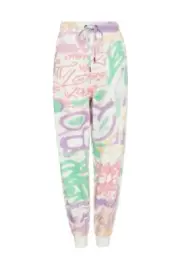 SASS AND BIDE GRAFFITI PRINT TRACK PANT in Multi RRP$290 size L