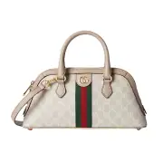 GUCCI Ophidia Small $2590 Beige/White Top Handle Bag New And Authentic