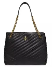NWT TORY BURCH $628 KIRA CHEVRON TOTE BAG IN BLACK