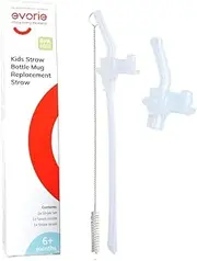 Evorie Straw Replacement Kit for 300ml Tritan Drink Bottle - Cleaning Brush & Spare Drink Nozzle Included (Single Pack)