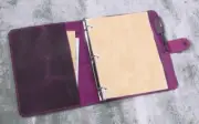 A4 loose leaf Writing note Notebook Retro Diary Notepad cow leather purple Q398