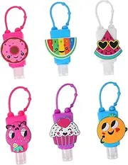 CTIRCHIU 6pcs Cartoon Travel Bottles Leak Liquid Containers for Dispensers with Hook Portable Hand Containers for Stroller Backpack and Travel Random Color