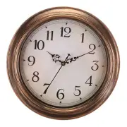 12 Inch Wall Clock, Battery Operated Non-Ticking Round Wall Clocks, Gold Yellow