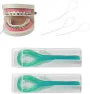 70 Count Dental Floss Threaders for Braces, Bridges, and Implants, Orthodontic Floss Needle Threaders, Traction Device for Teeth Correction, Dental Cleaning Care Accessories